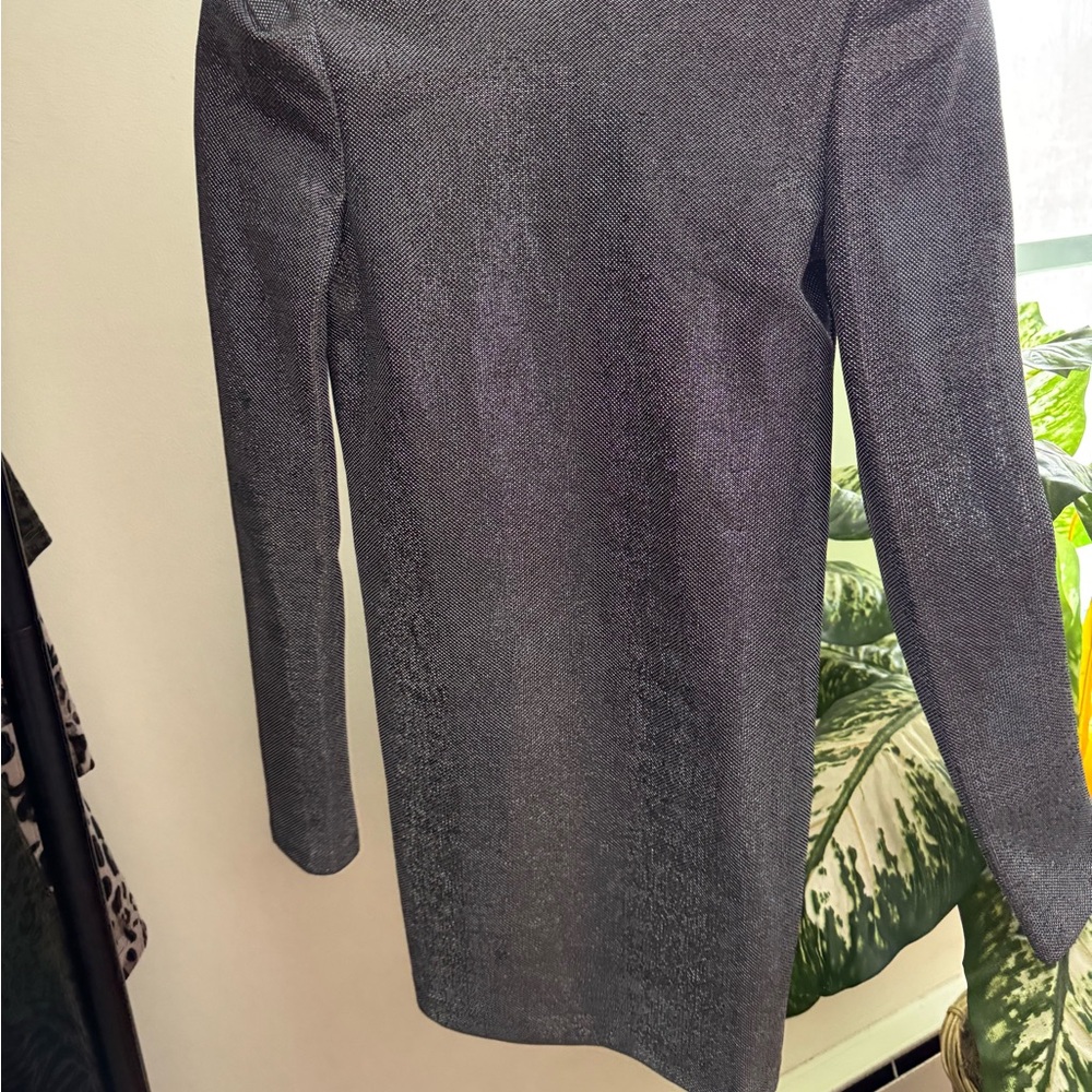 H&M Gray Long Sleeve Shimmer Dress
